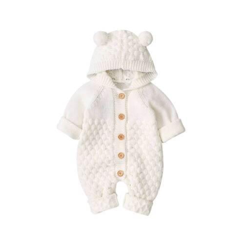 Knitted Bear Romper - Belle Baby