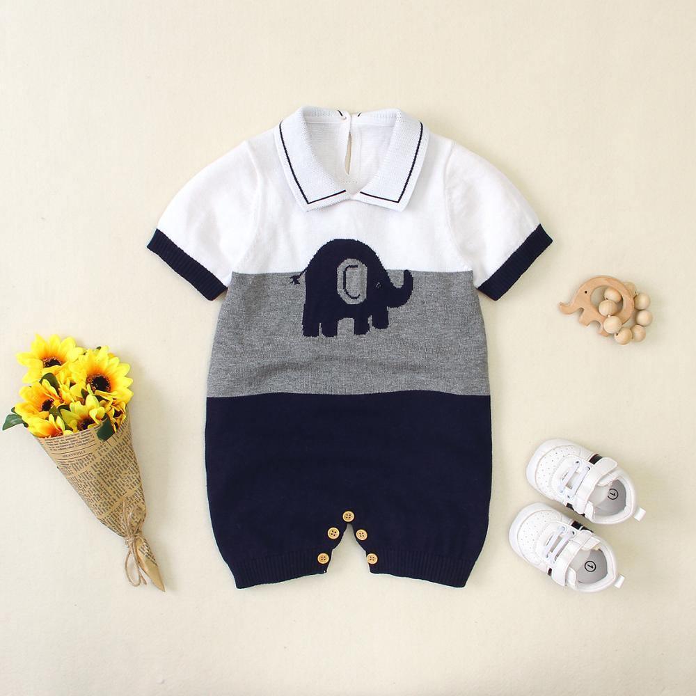 Knitted Elephant Romper - Belle Baby