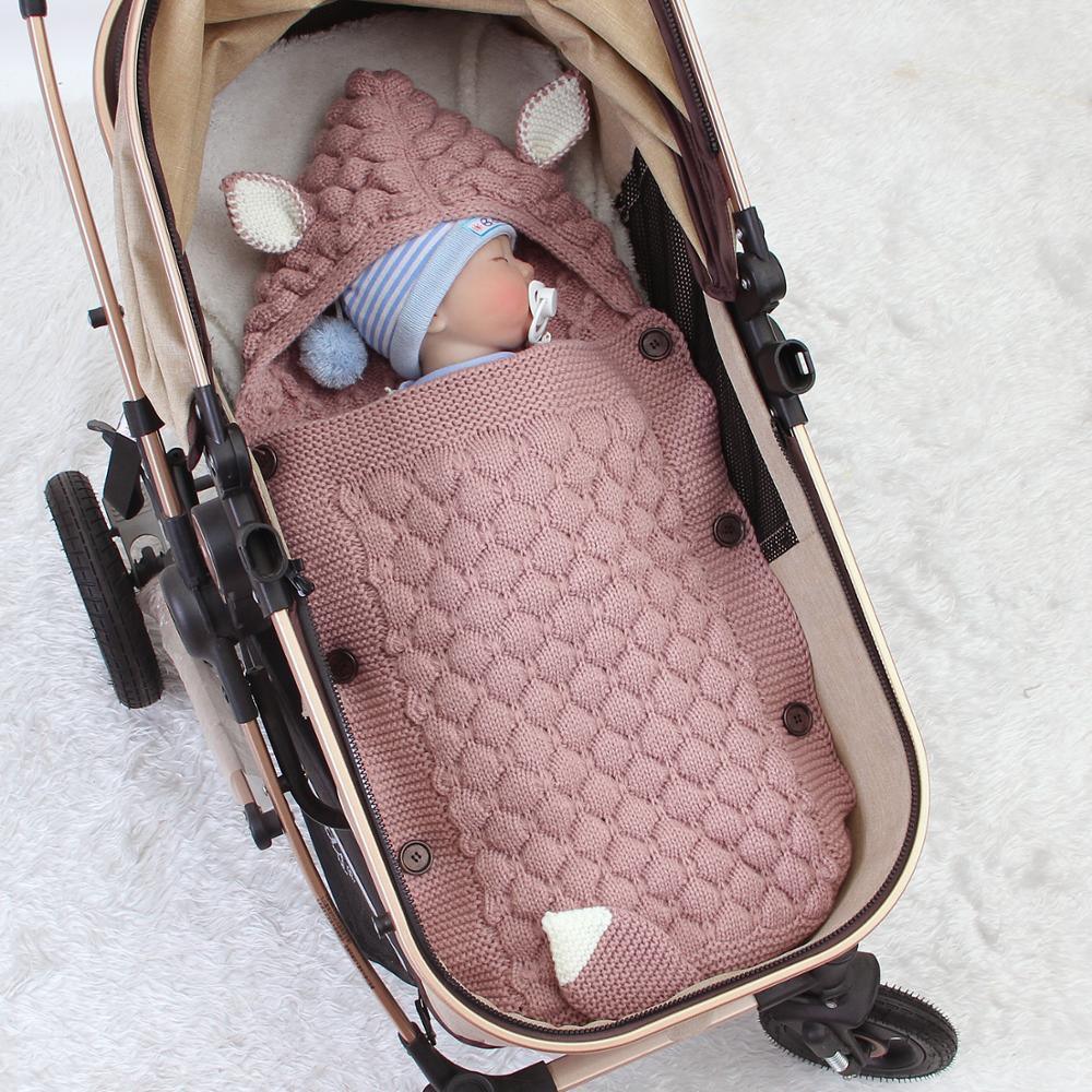 Knitted Fox Baby Pram Sleeping Bag - Belle Baby