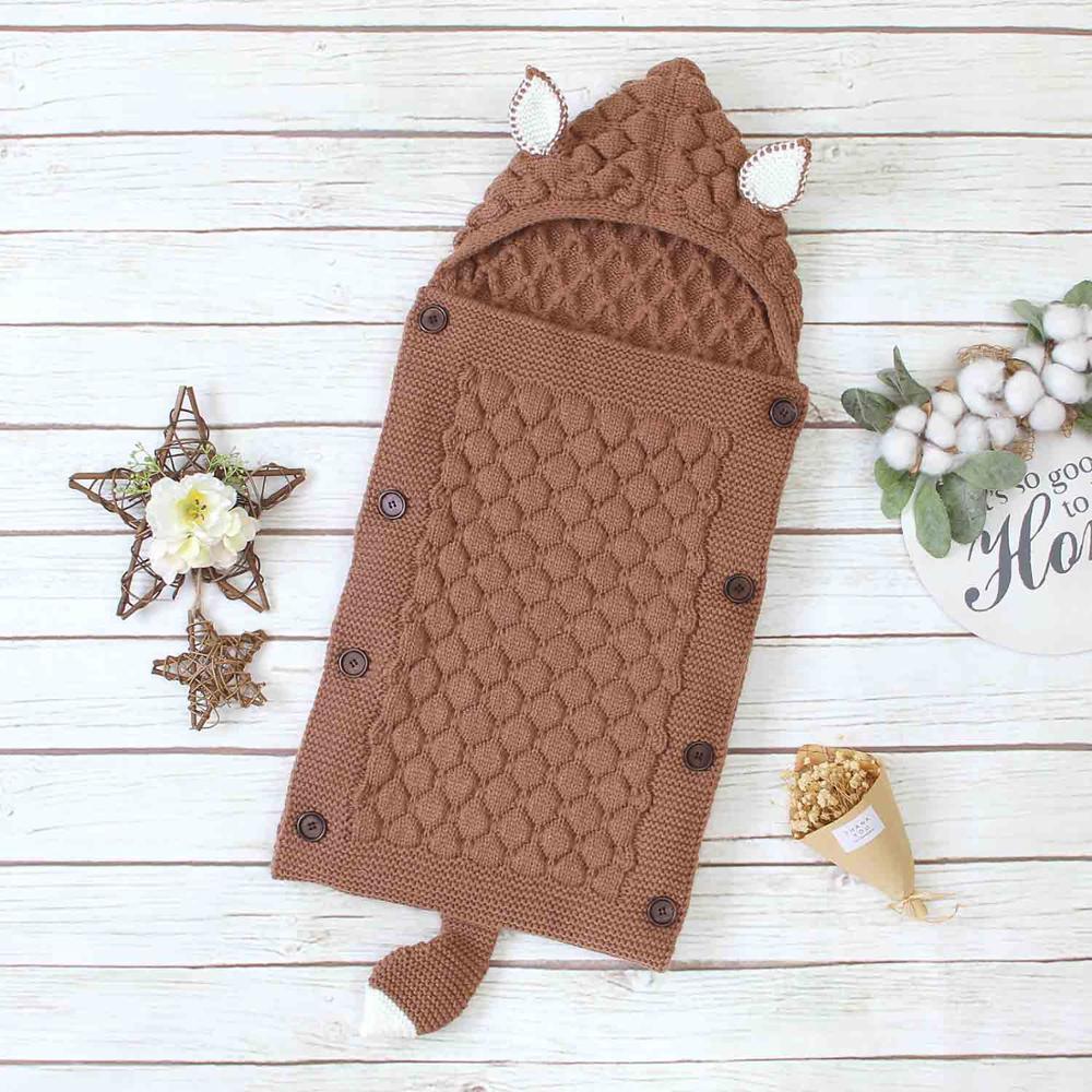 Knitted Fox Baby Pram Sleeping Bag - Belle Baby