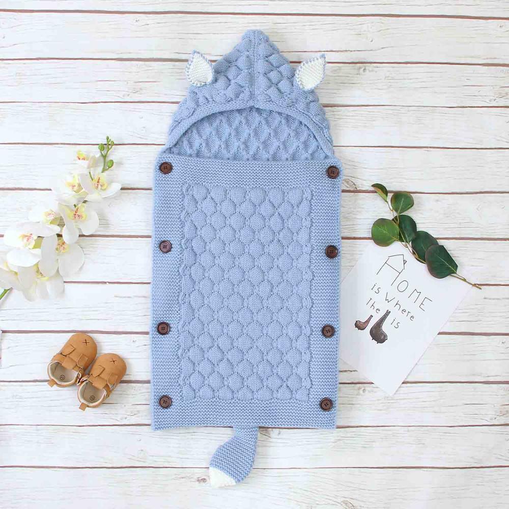 Knitted Fox Baby Pram Sleeping Bag - Belle Baby