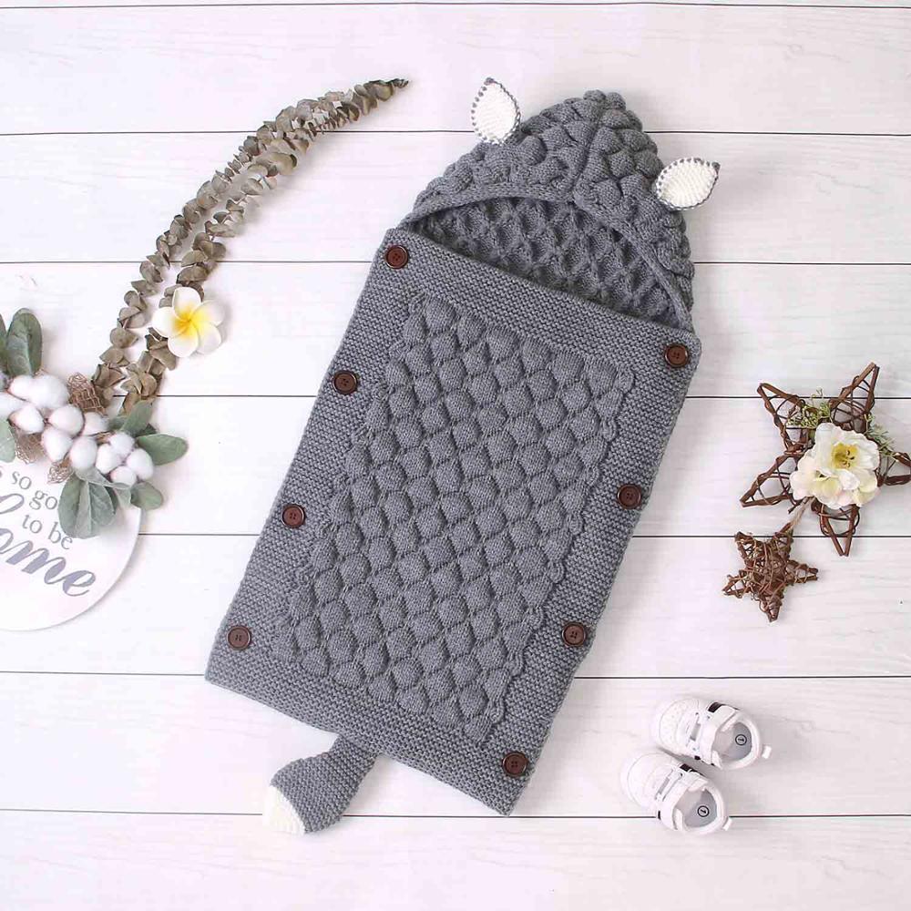Knitted Fox Baby Pram Sleeping Bag - Belle Baby