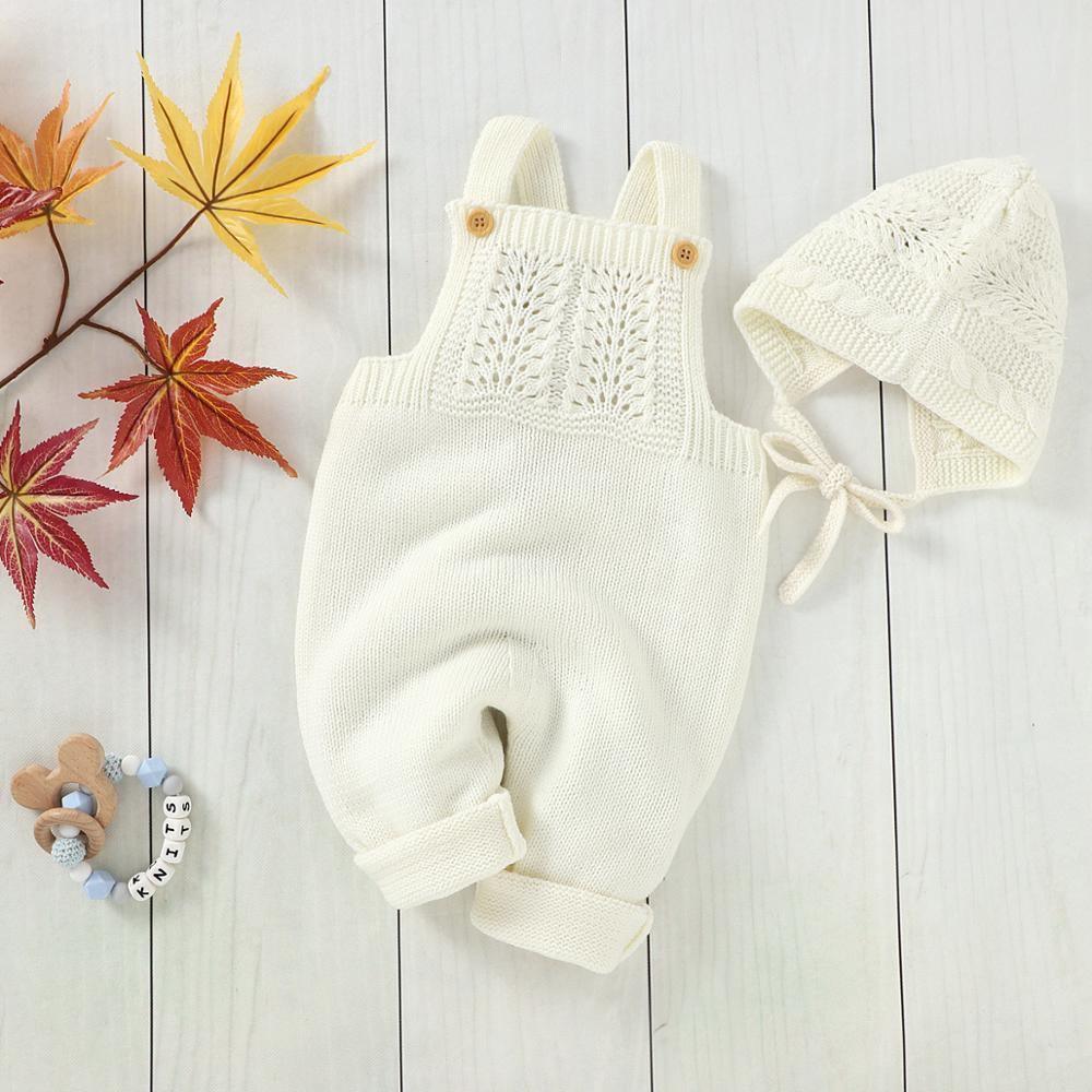 Knitted Sleeveless Jumpsuit & Bonnet - Belle Baby