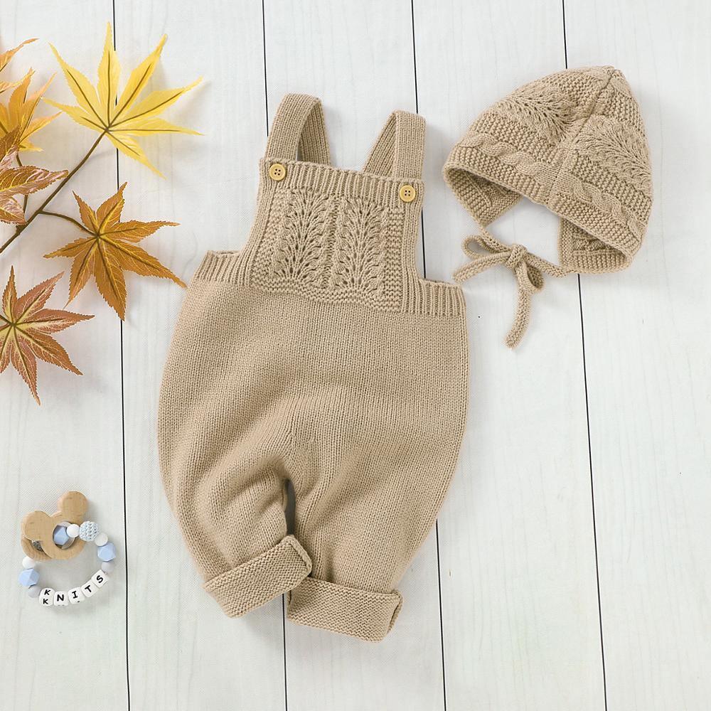 Knitted Sleeveless Jumpsuit & Bonnet - Belle Baby