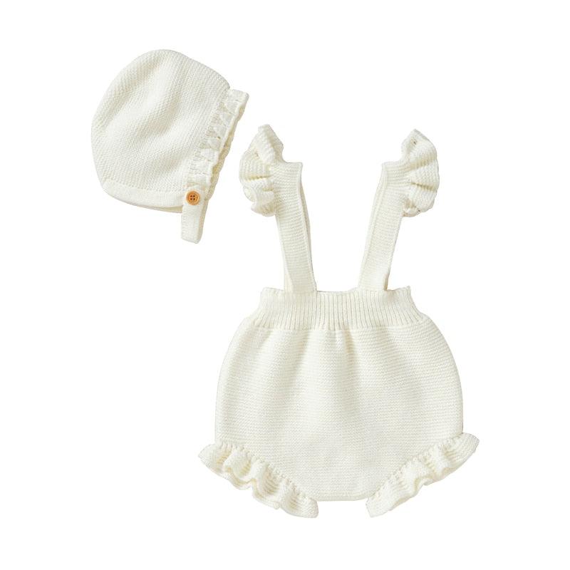 Knitted Strappy Overall Set - Belle Baby