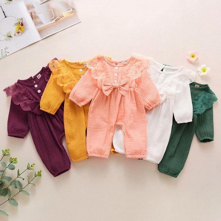 Lace Bow Bodysuit - Belle Baby