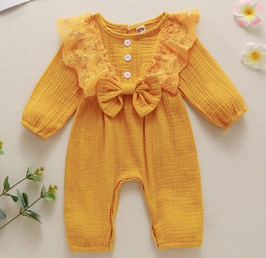 Lace Bow Bodysuit - Belle Baby