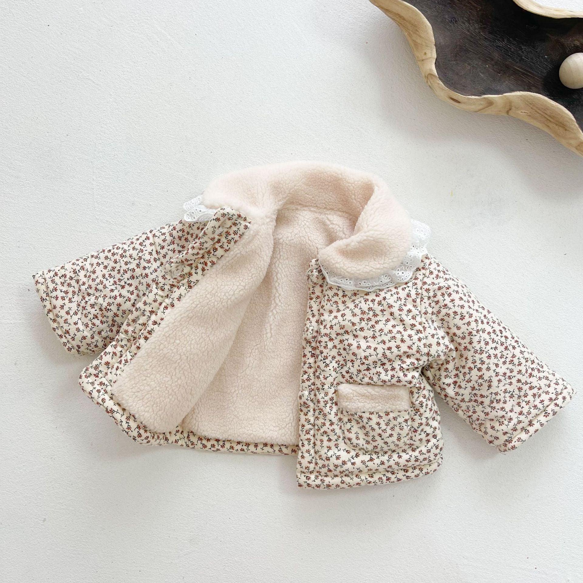 Lace Collar Floral Coat - Belle Baby
