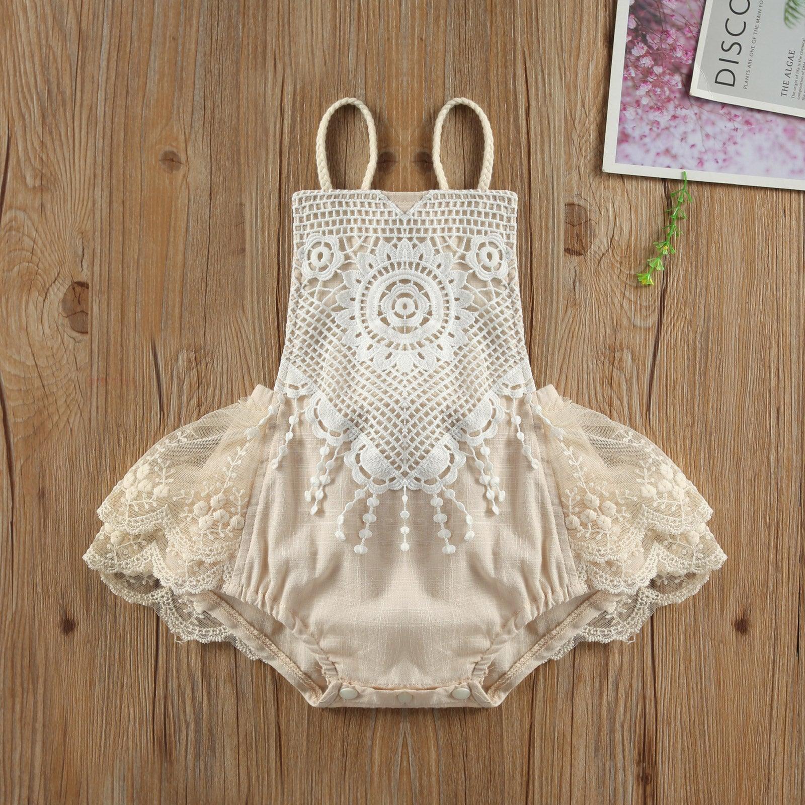 Lace Tassel Backless Dress - Belle Baby