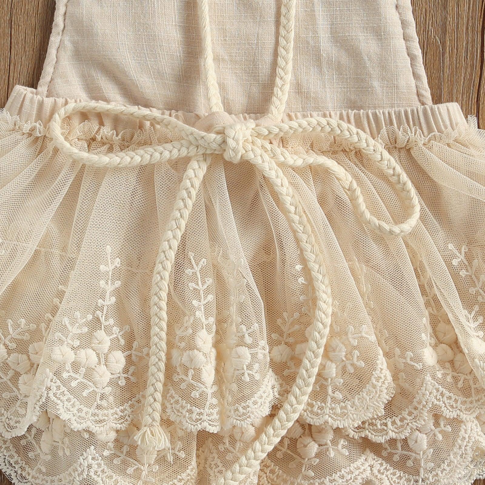 Lace Tassel Backless Dress - Belle Baby