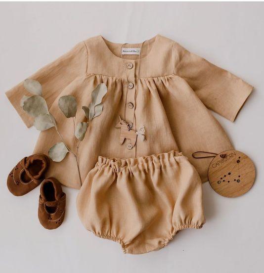 Linen Button Down & Shorts - Belle Baby
