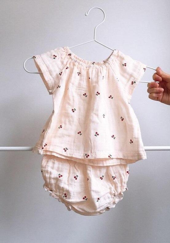 Organic Cherry Top & Bottom Set - Belle Baby