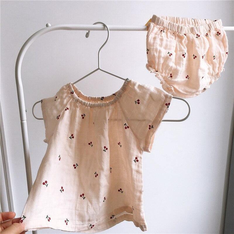 Organic Cherry Top & Bottom Set - Belle Baby