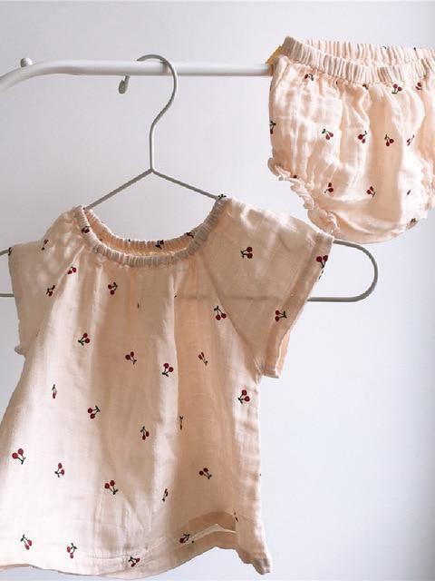 Organic Cherry Top & Bottom Set - Belle Baby