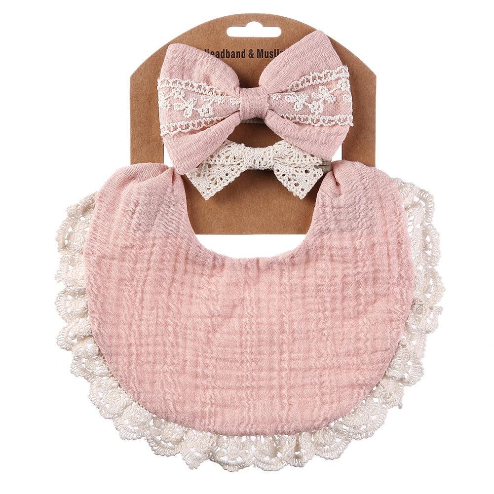 Retro Baby Bib & Bow Set - Belle Baby