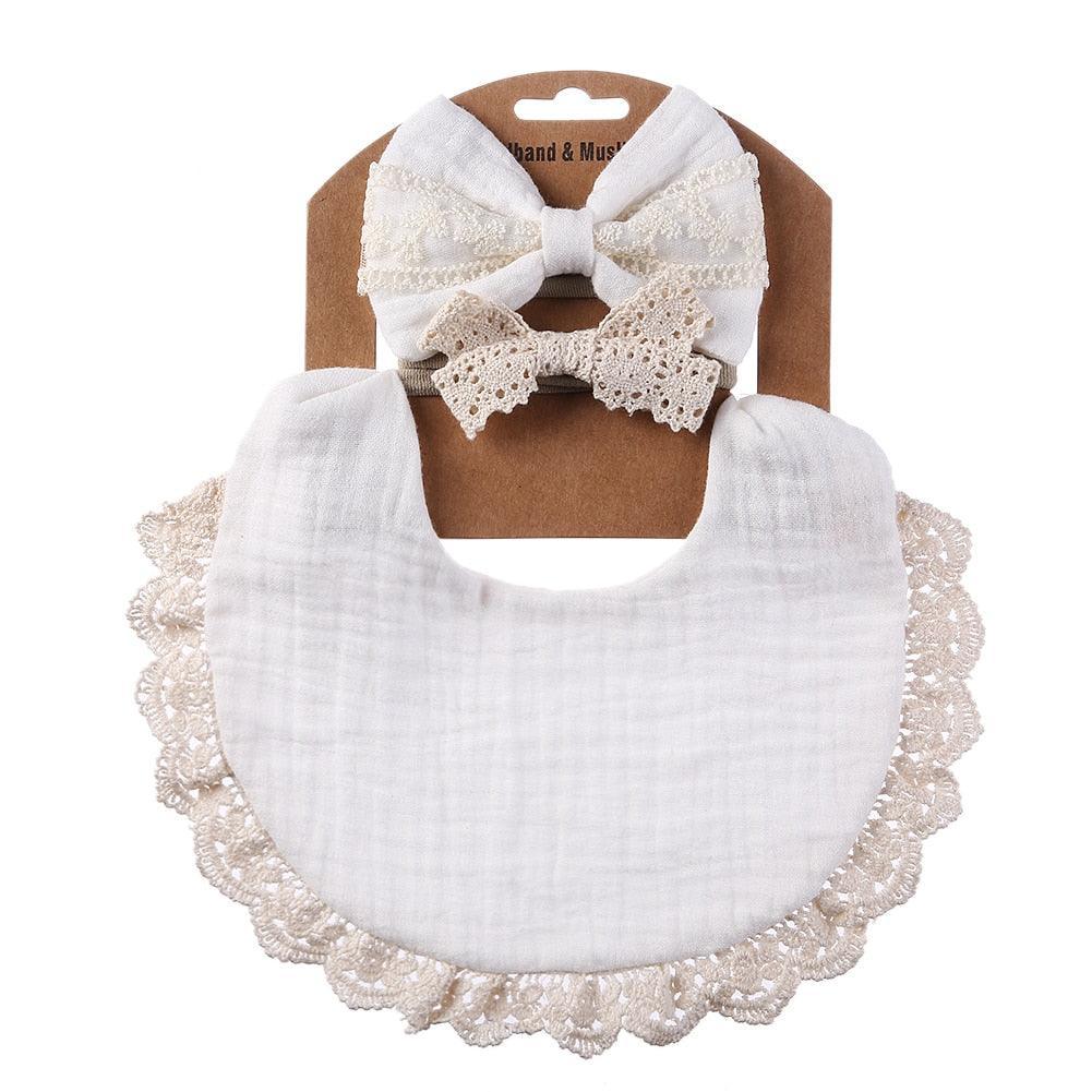 Retro Baby Bib & Bow Set - Belle Baby