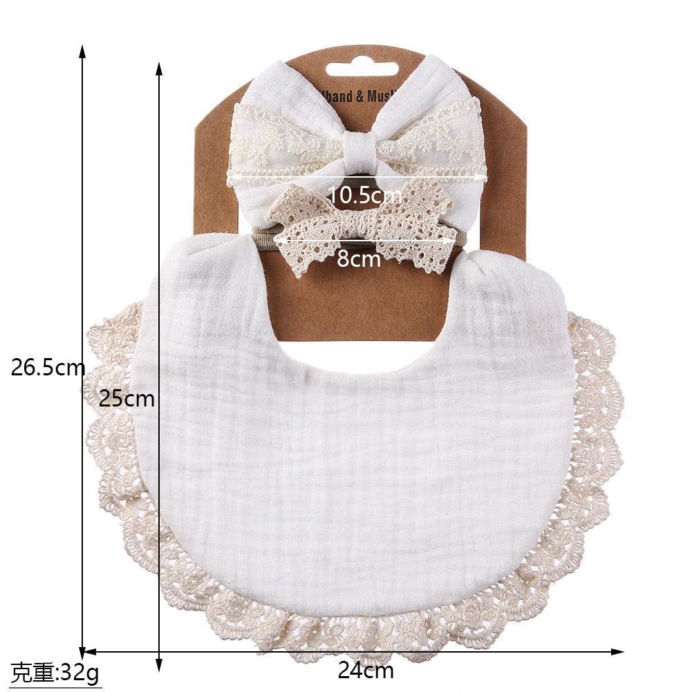 Retro Baby Bib & Bow Set - Belle Baby