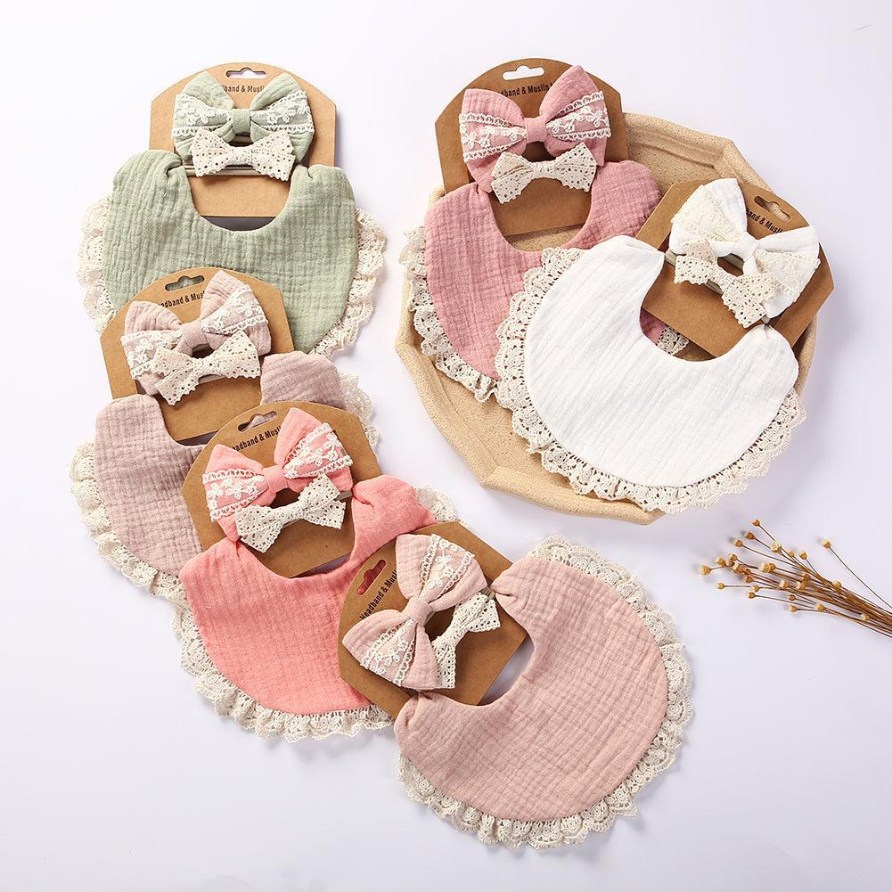 Retro Baby Bib & Bow Set - Belle Baby