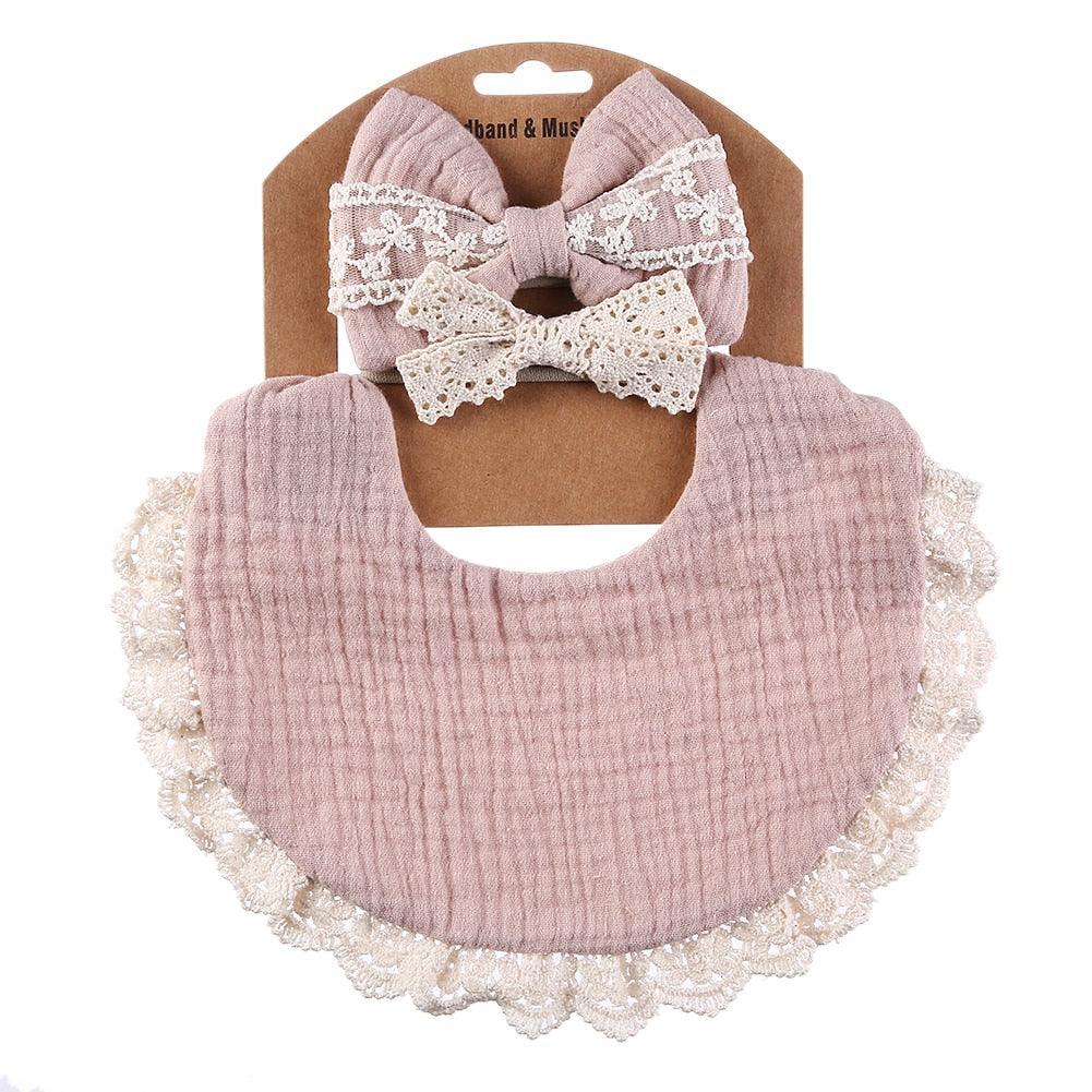 Retro Baby Bib & Bow Set - Belle Baby