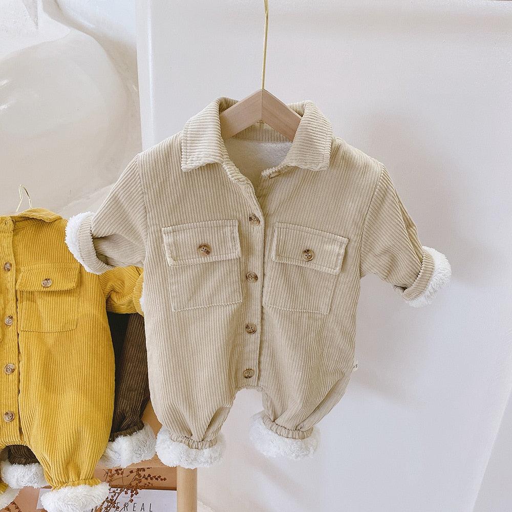 Retro Fleece Corduroy Jumpsuit - Belle Baby