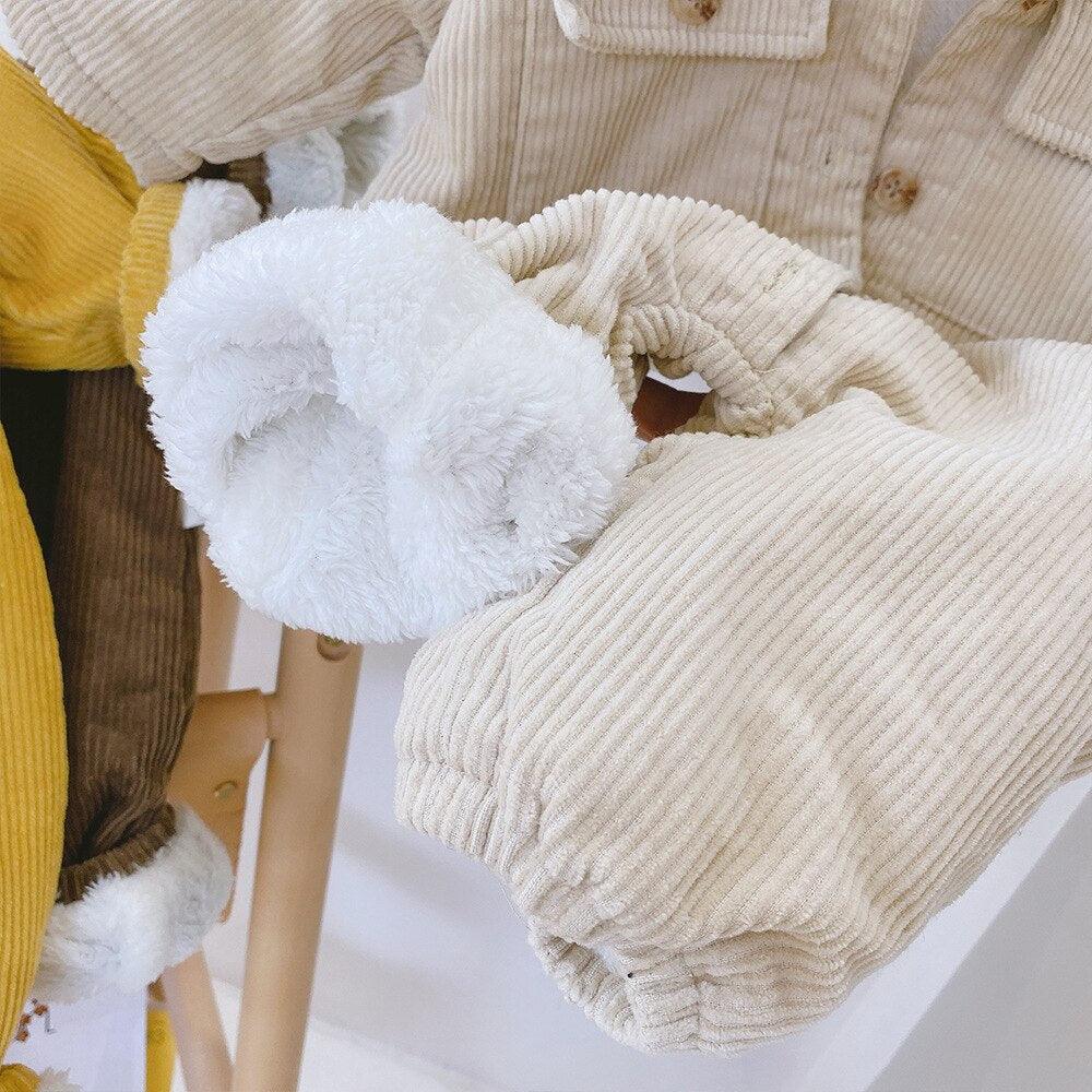 Retro Fleece Corduroy Jumpsuit - Belle Baby