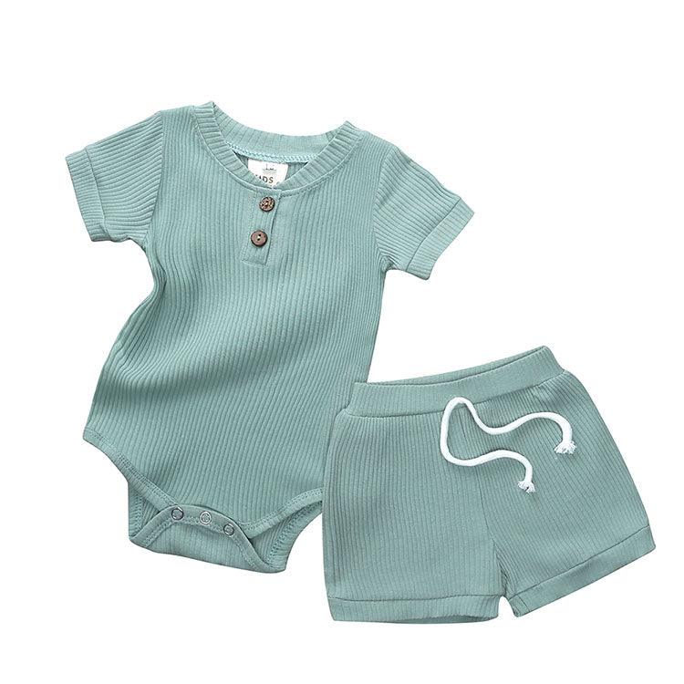 Ribbed Romper and Shorts Set - Belle Baby