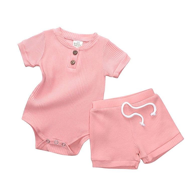 Ribbed Romper and Shorts Set - Belle Baby