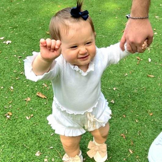 Ribbed Ruffle Romper & Shorts Set - Belle Baby