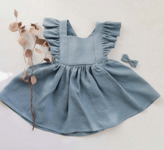 Ruffle Sleeve Bow Back Dress - Belle Baby