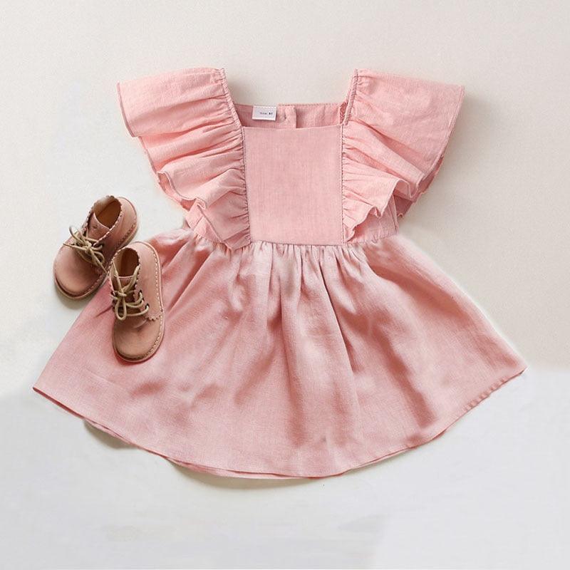 Ruffle Sleeve Bow Back Dress - Belle Baby