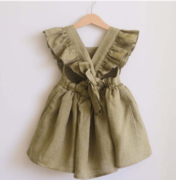 Ruffle Sleeve Bow Back Dress - Belle Baby