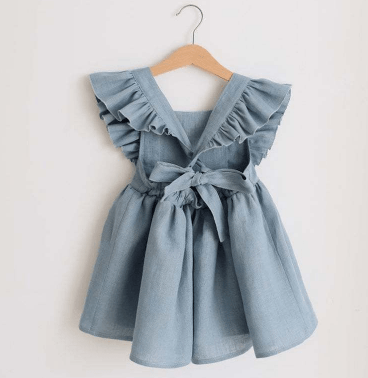 Ruffle Sleeve Bow Back Dress - Belle Baby