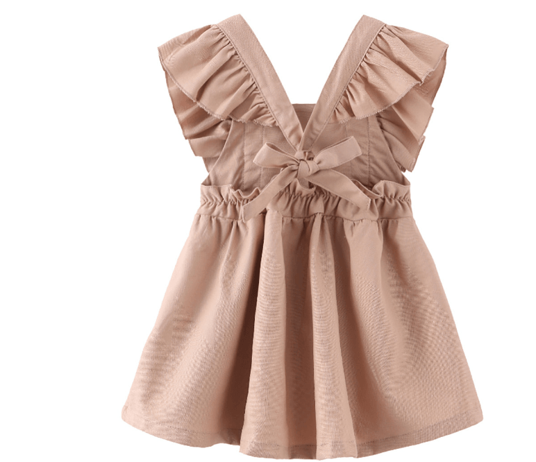 Ruffle Sleeve Bow Back Dress - Belle Baby