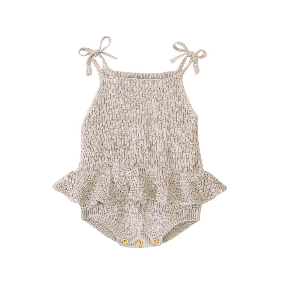 Strap Tie Knitted Romper - Belle Baby