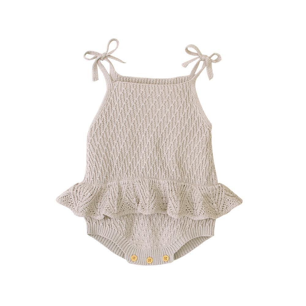 Strap Tie Knitted Romper - Belle Baby