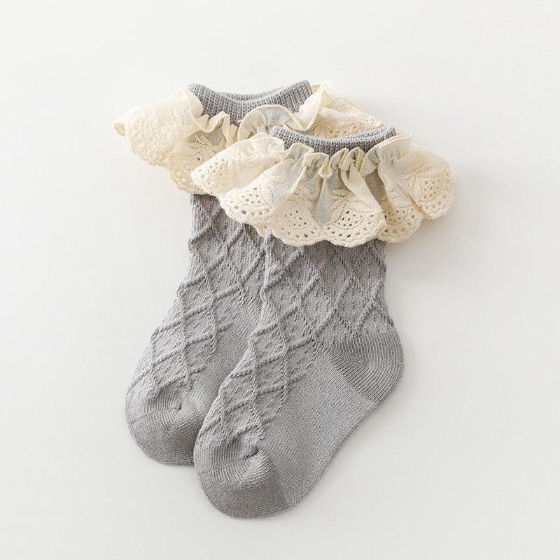 Vintage Frilled Lace Socks (two pairs) - Belle Baby