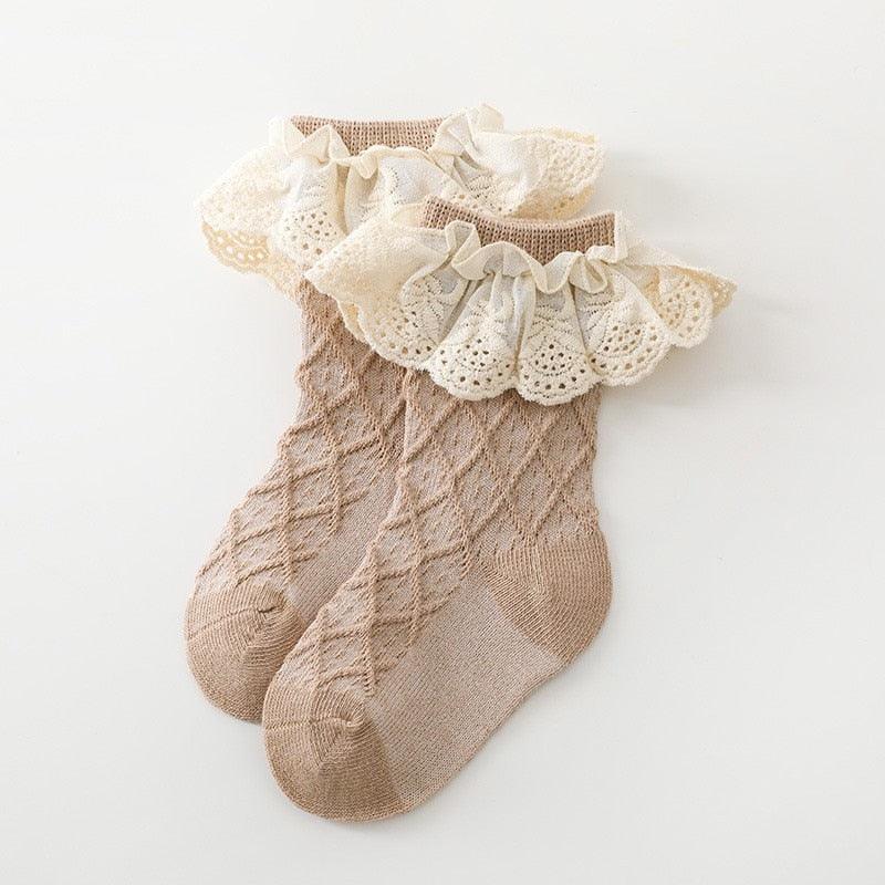 Vintage Frilled Lace Socks (two pairs) - Belle Baby