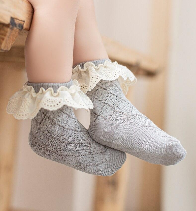 Vintage Frilled Lace Socks (two pairs) - Belle Baby