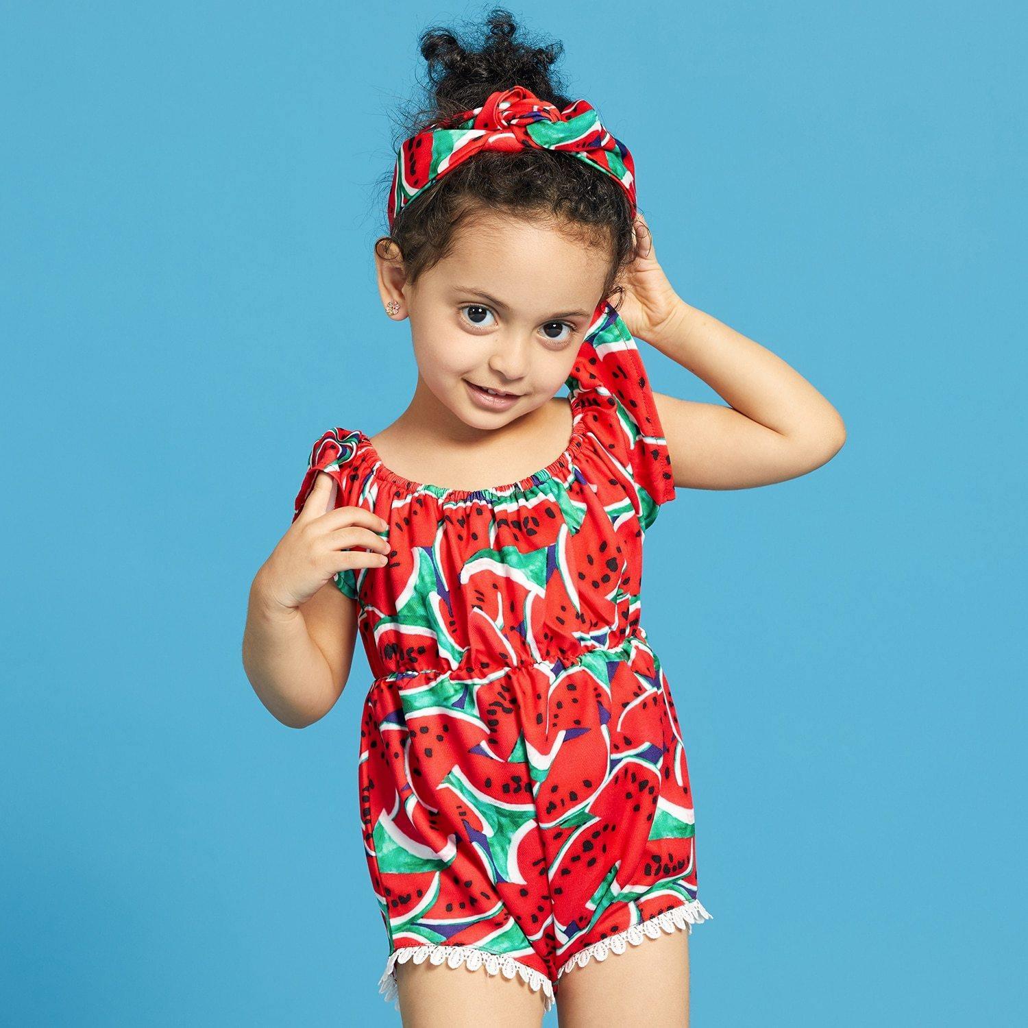 Watermelon Romper & Headband Set - Belle Baby