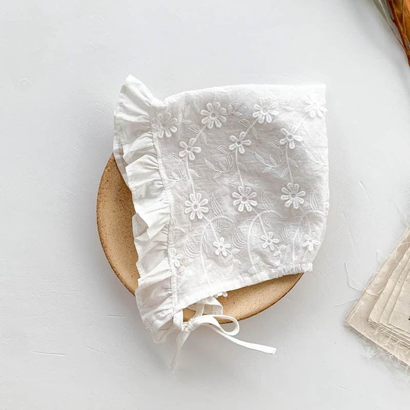 White Frilled Romper & Bonnet Set - Belle Baby
