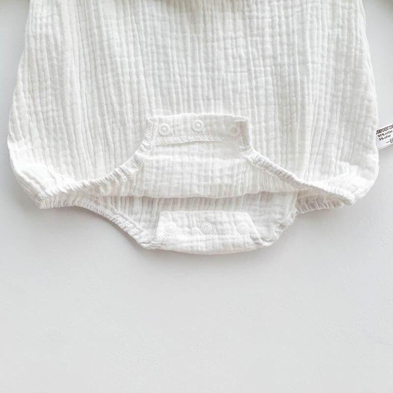 White Frilled Romper & Bonnet Set - Belle Baby