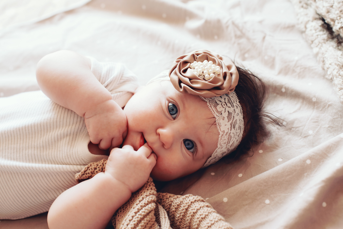 Cute baby girl in headband
