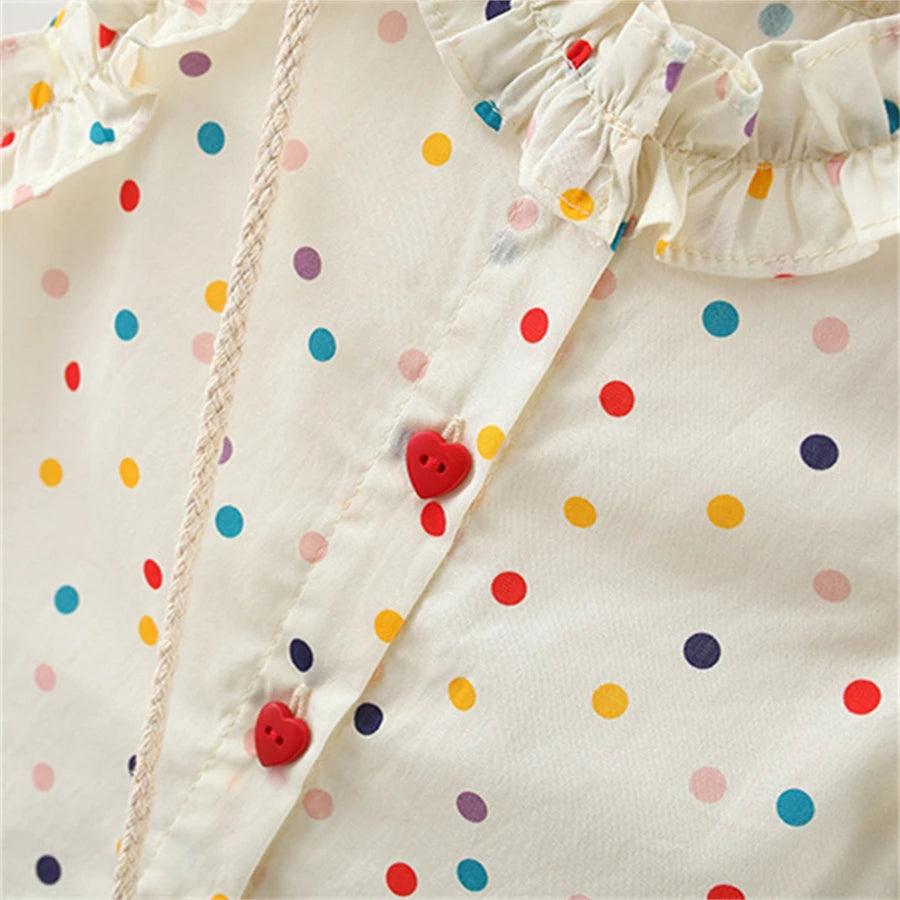 Rainbow Polka Dot Bow Dress & Bag