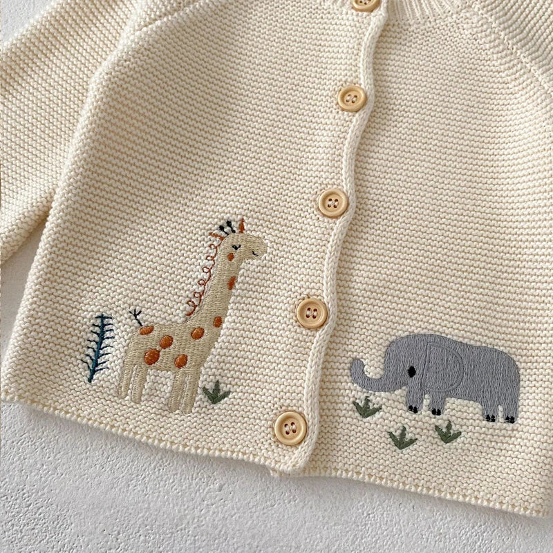 Knitted Baby Safari Cardigan