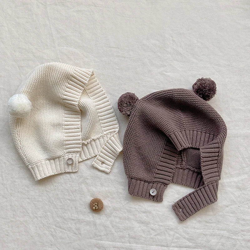 Knitted Bodysuit and Teddy Hat Set