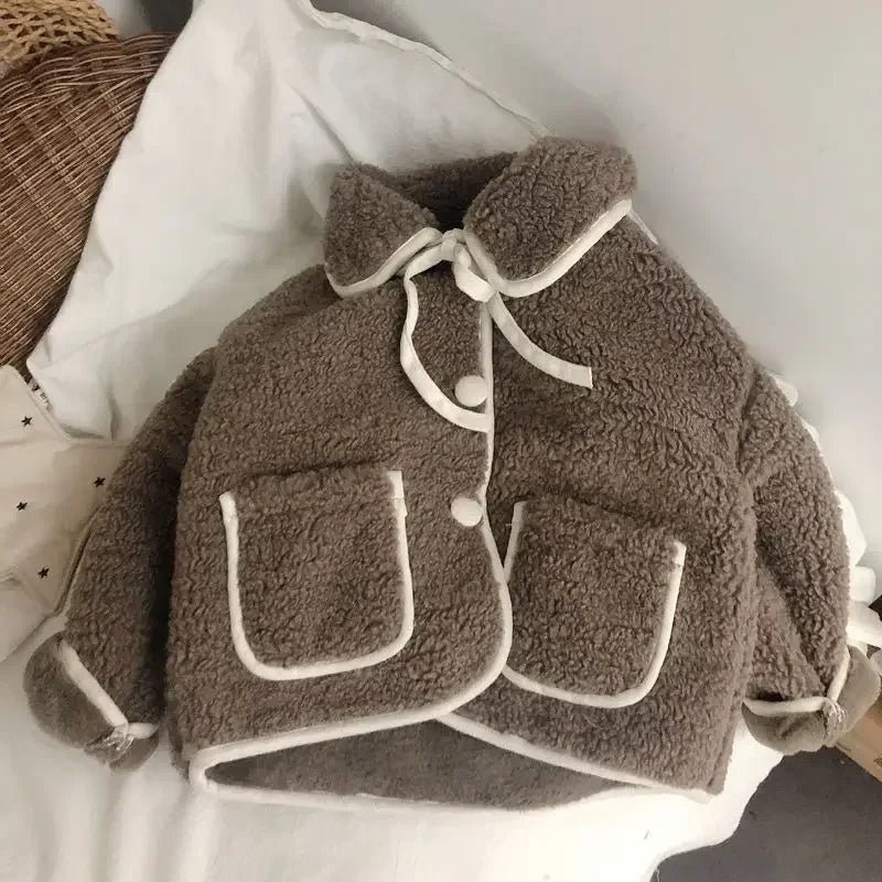 Pretty Lined Collar Fleece Coat