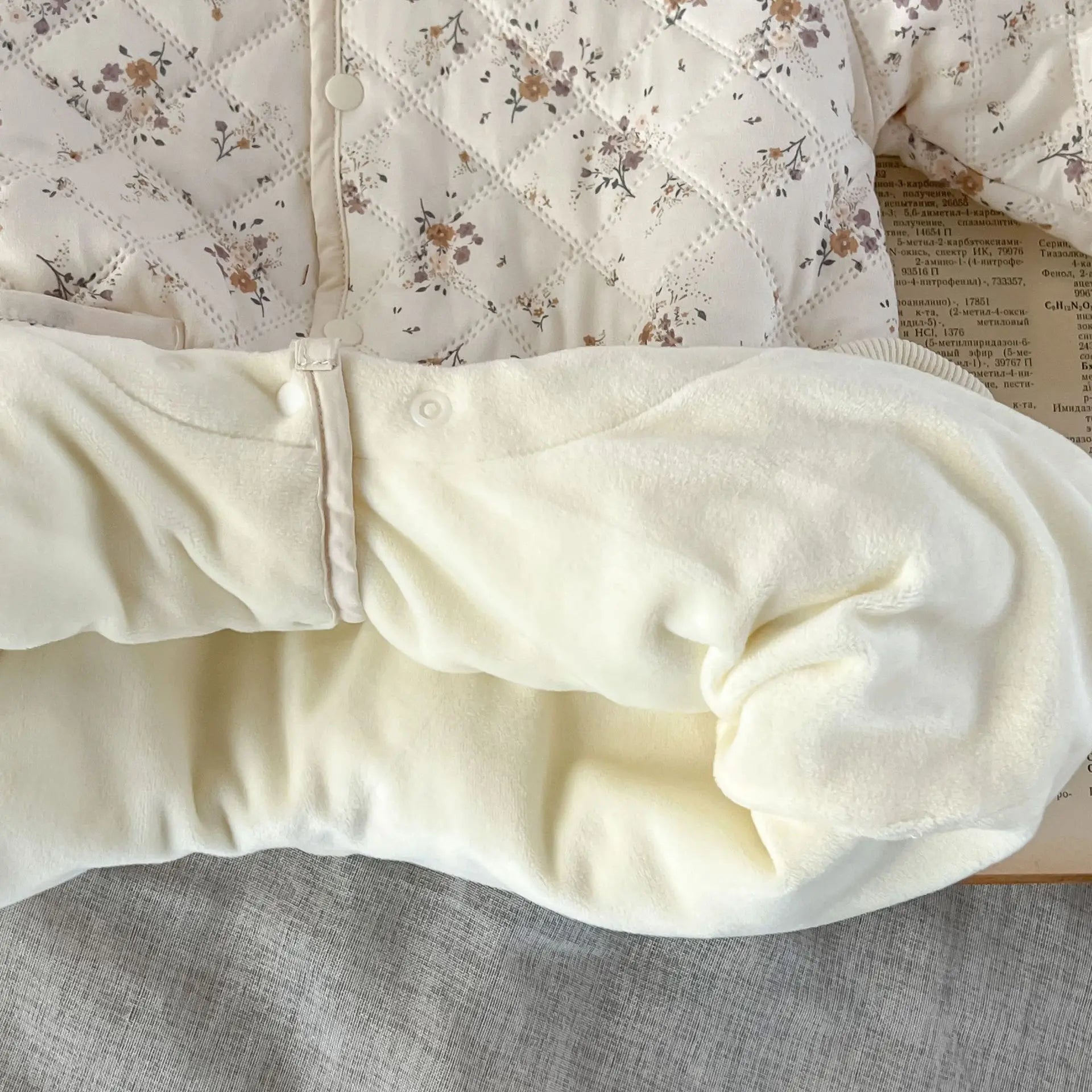 Baby Floral Winter Pramsuit & Bonnet