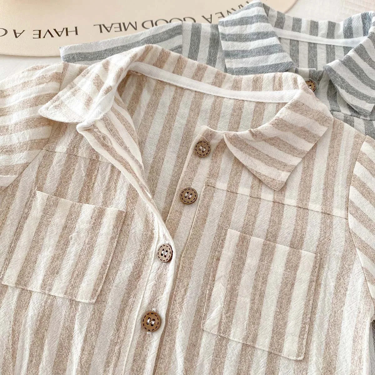 Summer Collar Striped Shorts Romper