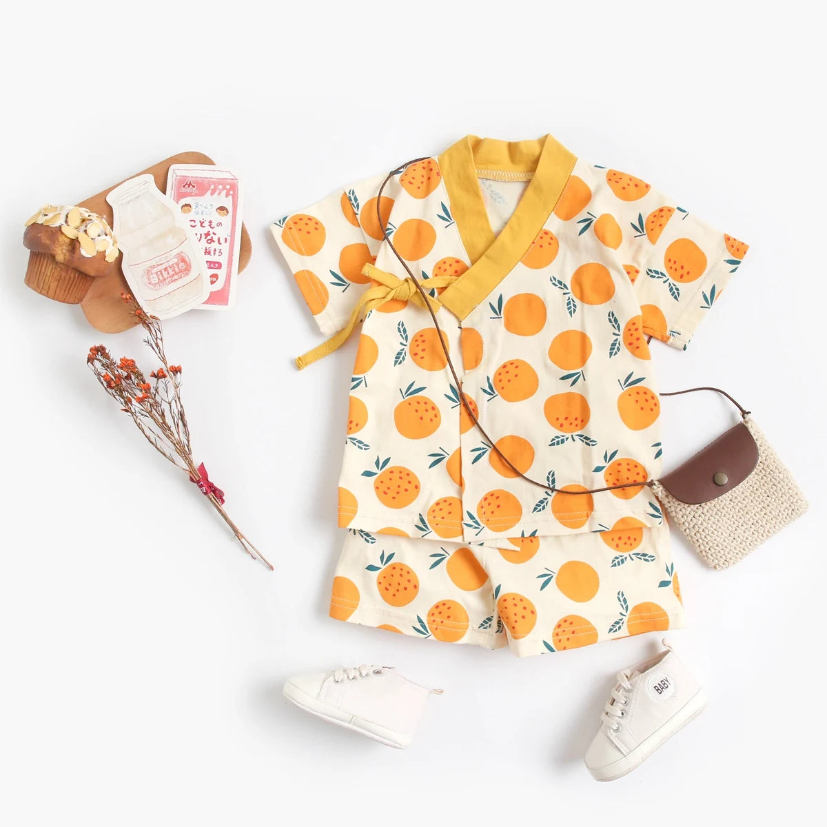 Fruity Kimono Top and Shorts set