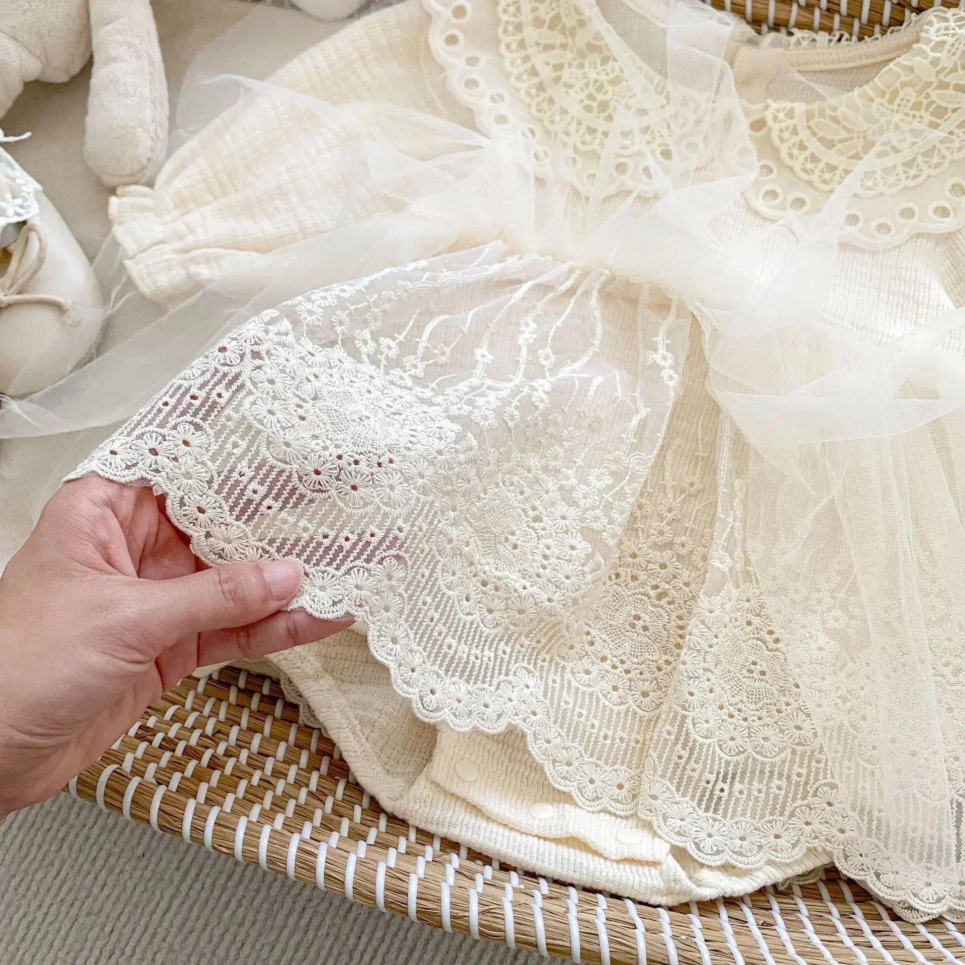 Pretty Collar Lace Tutu Romper Dress